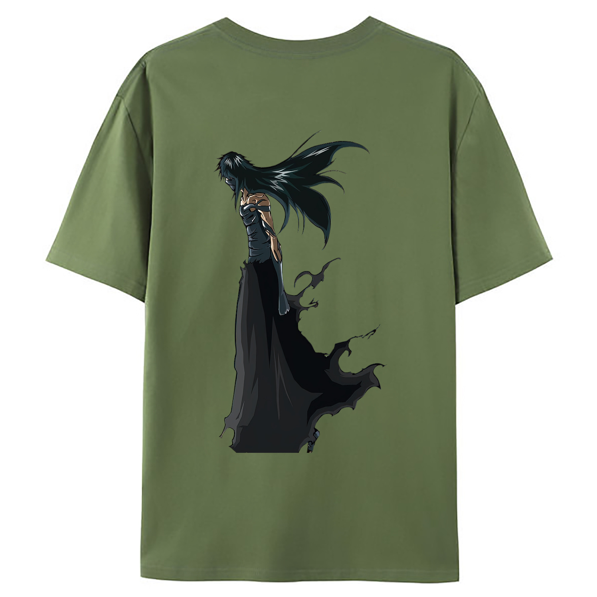 （画像用） ブリーチ 黒崎一護（くろさき いちご）BLEACH Kurosaki Ichigo 綿100％ メンズ半袖Tシャツ（バックプリント） 通気性
